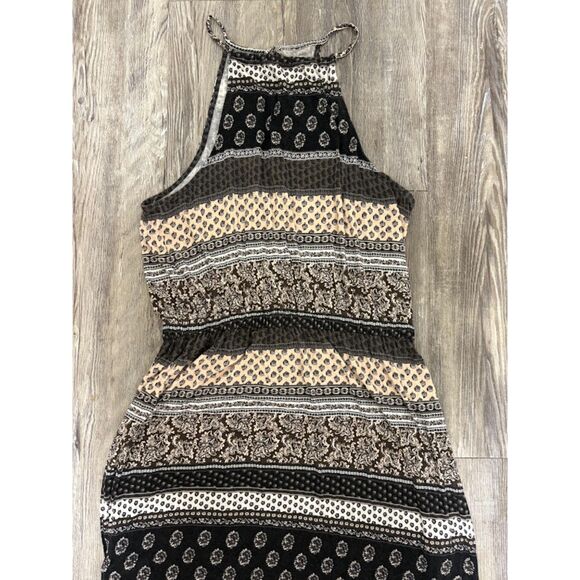 American Eagle Dress M Brown Tan Print Sleeveless Maxi Boho Chic Romantic Beachy - Picture 3 of 9
